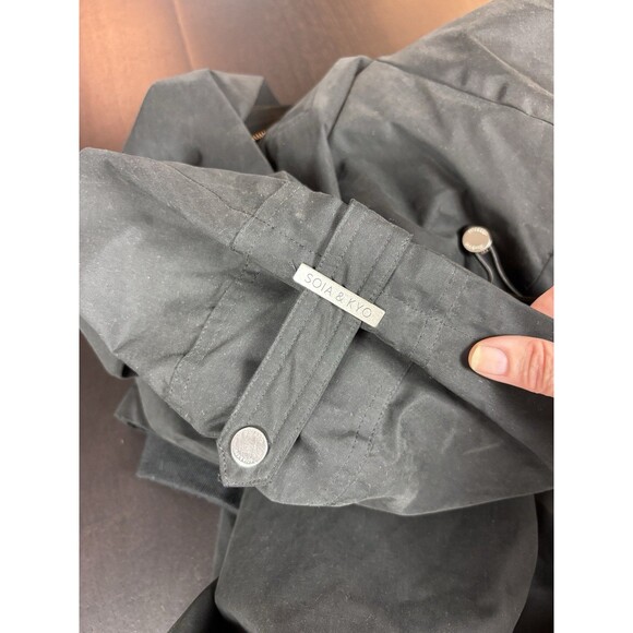 Soia & Koi Revolve Utility Jacket Anorak Black Size XL Hooded Pockets Rain Coat - Picture 14 of 16